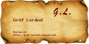 Gróf Loránd névjegykártya